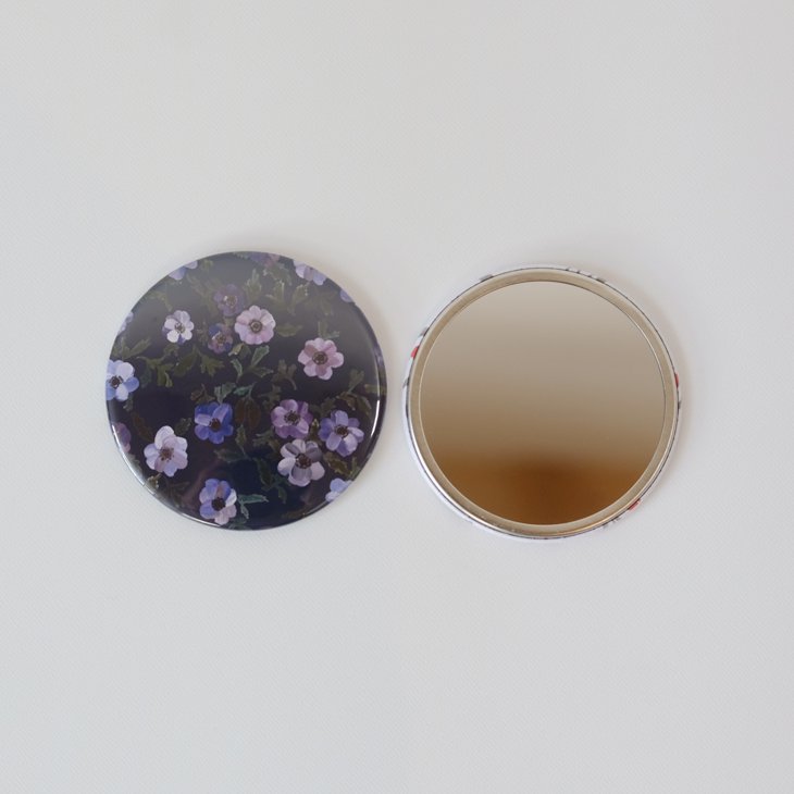 otsukiyumi | compact mirror (anemone navy) | コンパクトミラー 手鏡 携帯ミラー 水彩 かわいい ギフト プレゼント