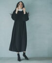 【SALE セール】WHYTO. (ホワイト) Neck gather volume dress (black) 送料無料 ワンピース お洒落 レディース シンプル おしゃれ きれいめ ゆったり リラックス ナチュラル服 カジュアル 30代 40代 50代