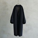 ySALE Z[zthe last flower of the afternoon | ~̎v no collar wide coat (black) | AE^[ R[g 