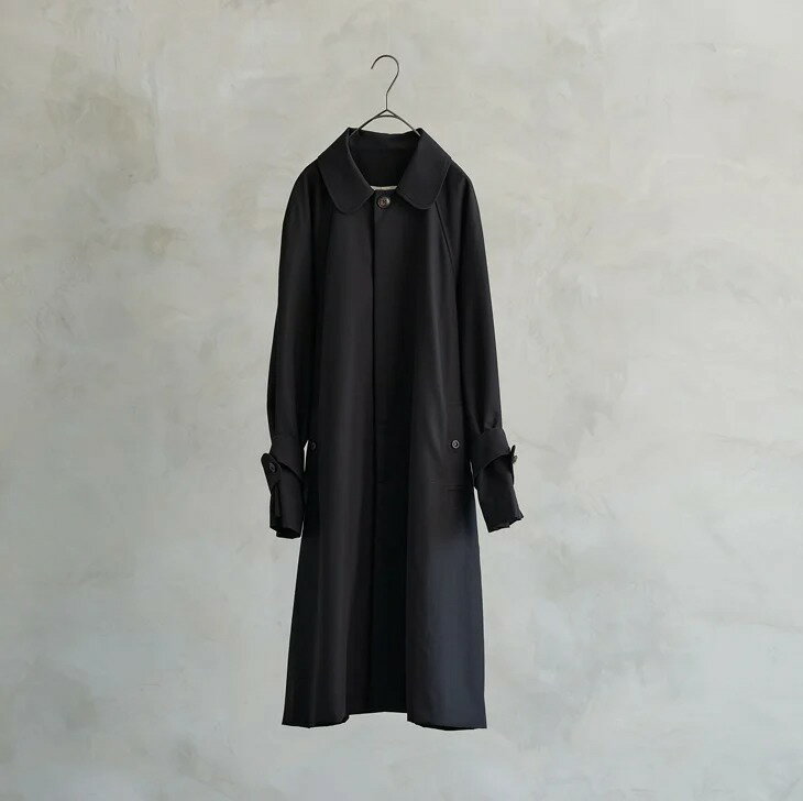 the last flower of the afternoon | 夜のほとり wide balmacaan coat (black) | アウター コート お洒落