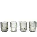 ferm LIVING (ファームリビング) | Ripple Glasses 4 pcs set (smoked grey) | グラス リビング キッチン ...