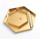 FOOKYOU | Gold Stainless Steel Tray (hexagon/small) | ゴールドステンレストレイ 小物入れ アクササリー 化粧品入れ