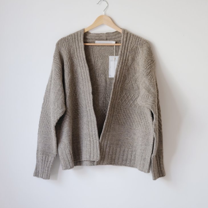 【SALE セール】ASEEDONCLOUD cable cardigan (grey) ニットカーディガン アシードンクラウド 送料無料