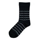 Homie (ホミー) | Cotton Linen Wave Socks (black) | 靴下 ソックス 可愛い お洒落 ホミー 靴下 くつ下 レディース おしゃれ かわいい 日本製 ギフト 綿 ポリエステル リネン ラミー ナイロン ポリウレタン なみなみ black ブラック 黒