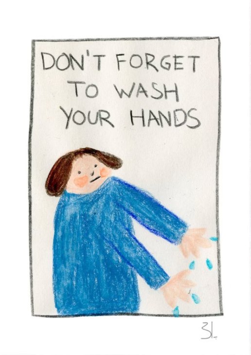 BLANCA GOMEZ | DON'T FORGET TO WASH YOUR HANDS | A4 アートプリント/ポスター 北欧 スペイン イラスト ブランカゴメス