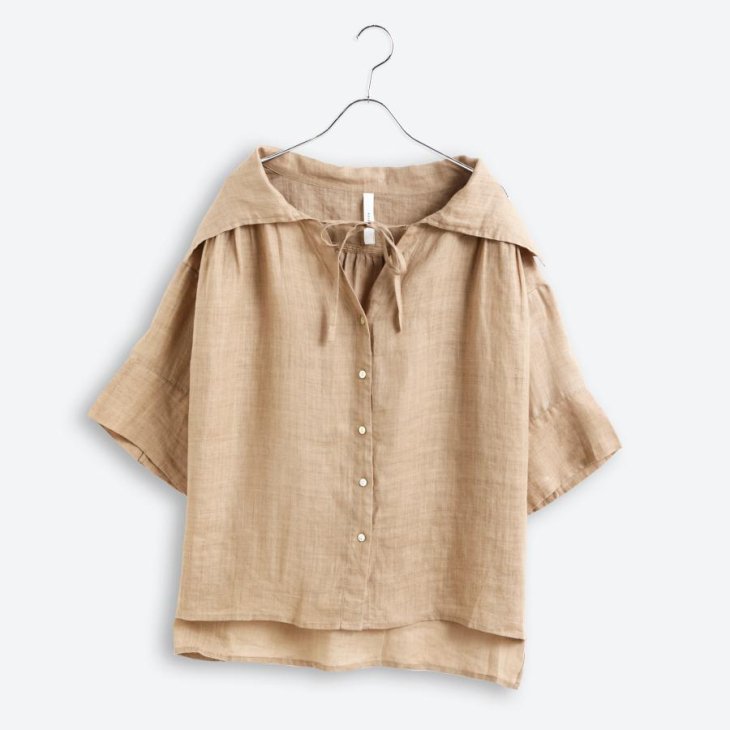 KELEN (ケレン) | SAILOR COLLAR BLOUSE "YEMO" (beige brown) | トップス 春夏