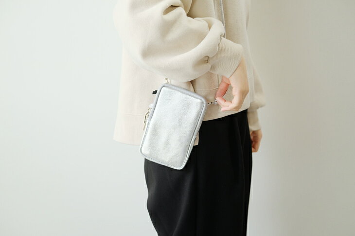 MARLON FIRENZE (マーロンフィレンツェ) Shoulder Mini Pouch (silver) ショルダー 鞄 ポーチ