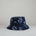 【SALE セール】canako inoue | hinata / baguette hat (navy) | 帽子 バケットハット かわいい お洒落 刺繍 テ...