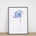 COLOR WATERCOLOR | Blue Lotus #1 | A3 アートプリント/ポスター 北欧 シンプル おしゃれ