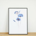 COLOR WATERCOLOR | Blue Poppy #2 | A3 アートプリント/ポスター 北欧 シンプル おしゃれ