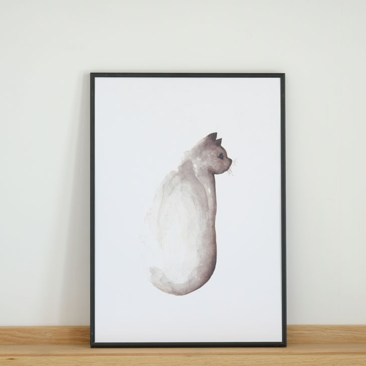 COLOR WATERCOLOR | Gray Cat | A3 ȥץ/ݥ ̲ ץ 