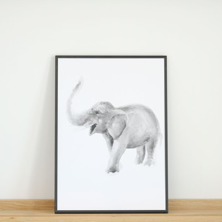 COLOR WATERCOLOR | Elephant | A3 アートプリント/ポスター 北欧 シンプル おしゃれ