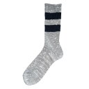 Homie (z~[) | COTTON WOOL LINE SOCKS (heather gray / navy) | \bNX Vv 