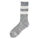 Homie (z~[) | COTTON WOOL LINE SOCKS (heather gray / off) | \bNX Vv 