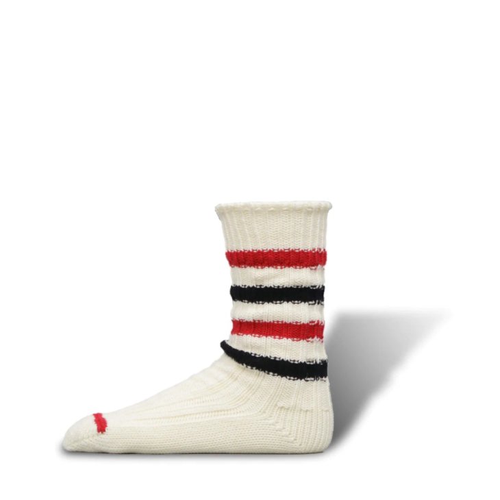 デカ 靴下 レディース decka x M.A.P. | Heavyweight Socks / Stripes (ecru x red) | 靴下 ソックス デカ スケーターソックス シンプル おしゃれ オシャレ 履きやすい