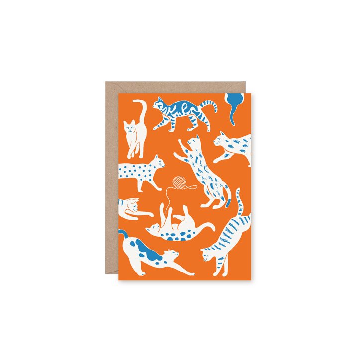 ARIANA MARTIN | グリーティングカード Cats | ハンドプリントカード ステーショナリー 手紙 ギフト イベント