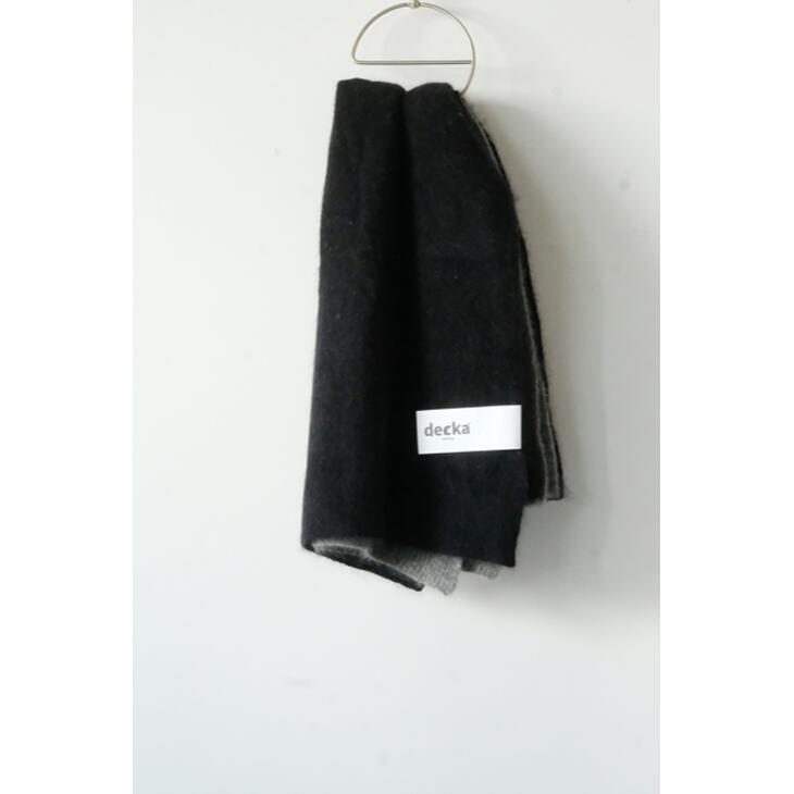 decka -clothing- | Knitted Scarf | Bicolor (black×gray) 45x180cm | デカ ニットスカーフ マフラー バイカラー