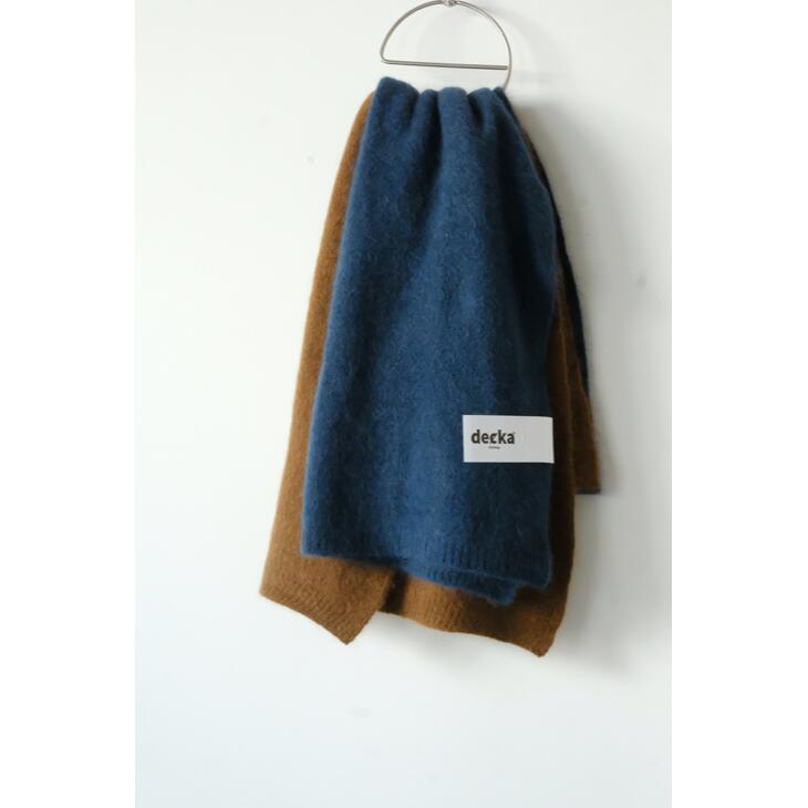 decka -clothing- | Knitted Scarf | Bicolor (blue×brown) 45x180cm | デカ ニットスカーフ マフラー バイカラー