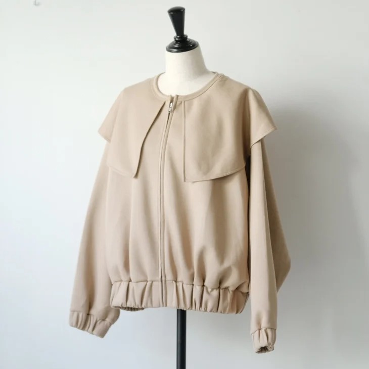 【年越し・新春福袋セール】euphoric (ユーフォリック) | Big Collar Jacket (latte) | ジャケット アウター 送料無料 お洒落