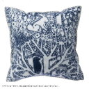 【SALE セール】KLIPPAN (クリッパン) rabbits play, birds rest - forest - (navy) ウールクッションカバー (W50×L50cm) 送料無料 北欧 ラビット うさぎ かわいい お洒落 雑貨 インテリア