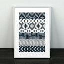 楽天北欧雑貨と音楽 HAFEN ハーフェン【SALE セール】LES TEMPS MODERNES | TILES PRINT （navy blue） | A3 アートプリント/ポスター