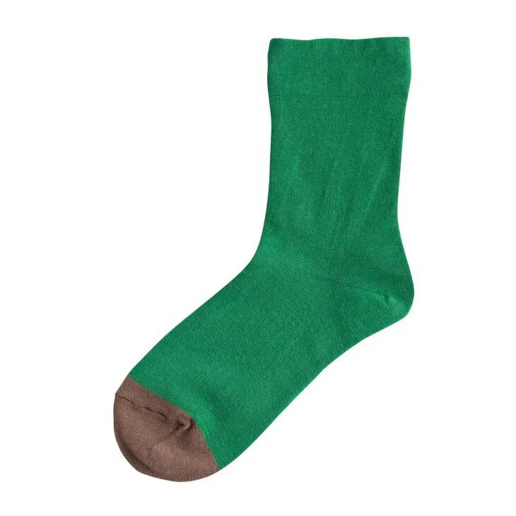 Homie (ホミー) | Cotton Bicolor socks (green) | 靴下 ソックス 可愛い お洒落 ホミー 靴下 くつ下 レディース カラーソックス 綿 ポリエステル アクリル ポリウレタン おしゃれ かわいい バイカラー 日本製 ギフト プレゼント green グリーン 緑