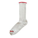【SALE セール】Homie (ホミー) | COTTON RAYON SILK RIB SOCKS (gray / red) | 靴下 ソックス 可愛い お...