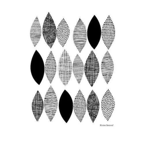 ELOISE RENOUF | BLACK LEAVES | A2 アートプリント/ポスター 北欧 インテリア アブストラクト
