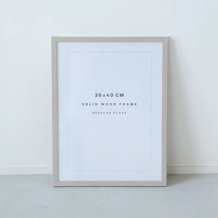 POSTER FRAME SOLID WOOD FRAME (cashmere grey) 30x40cm ポスターフレーム 送料無料 額縁 オーク 木製