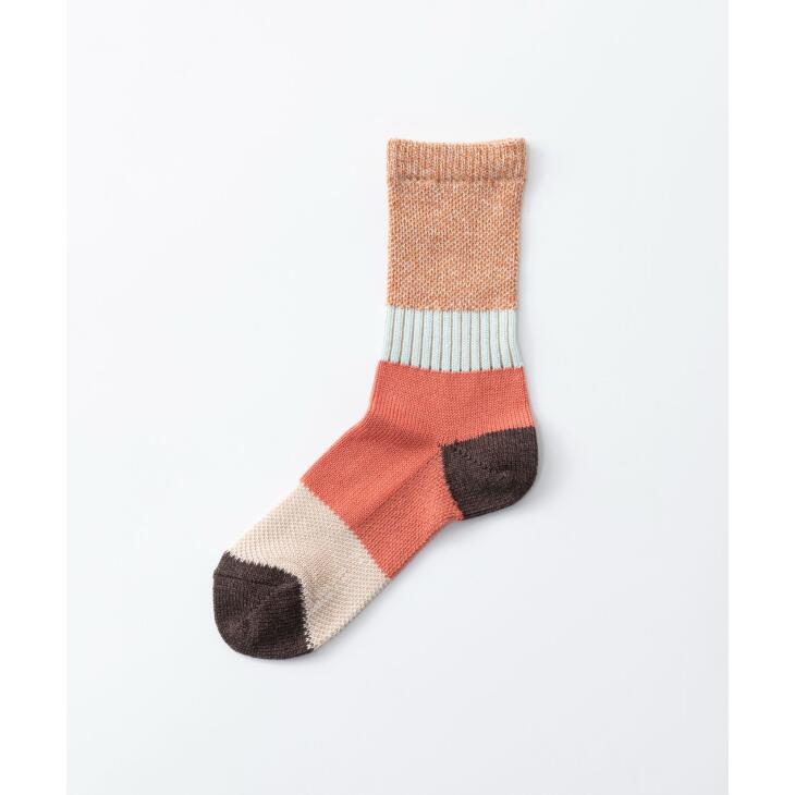 トリコテ 靴下 レディース TRICOTE | MESH MELANGE STRIPE SOCKS (orange) | ソックス 靴下 トリコテ