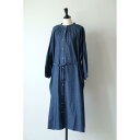 OMNES (オムネス) | シャンブレー 袖ボリュームシャツワンピース (indigo navy) | ワンピース シンプル お洒落(4)