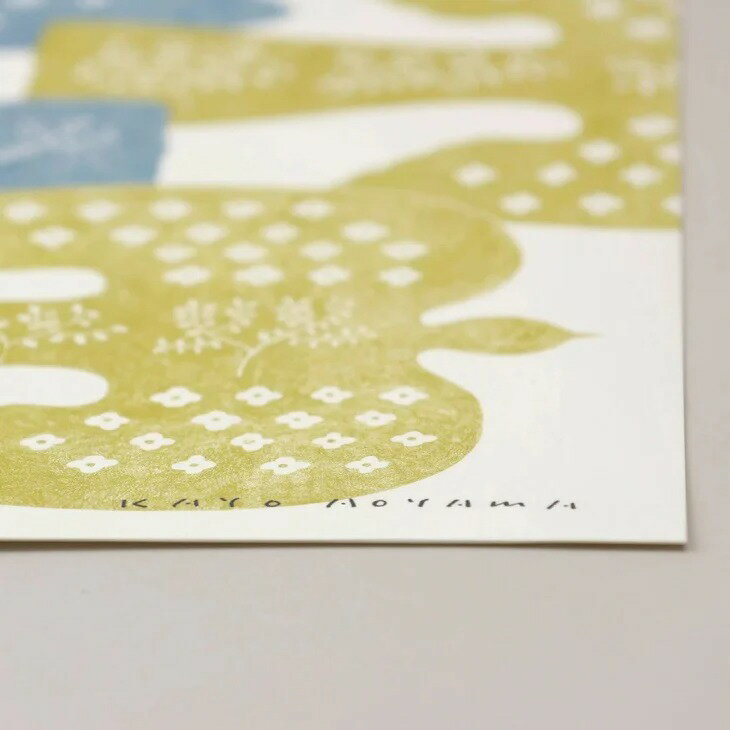 a good view | FOLK BIRDS (light blue) | 30x30cm 北欧 アートポスター 青山佳世 KAYO AOYAMA