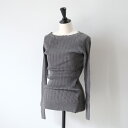 【SALE セール】NARU (ナル) | コットンランダムリブニットボートネック (gray / charcoal) | トップス ニット シンプル