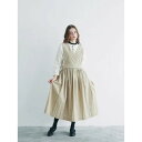 【SALE セール】MAGALI | ストライプコーデュロイ・エプロンワンピース (beige) | ワンピース マガリ