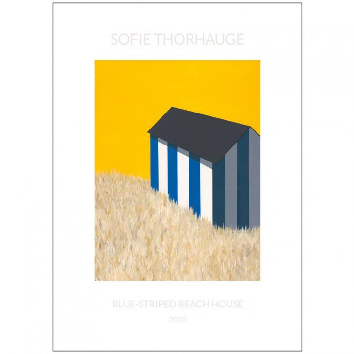 Sofie Thorhauge | Blue-striped Beach House | A3 アートプリント/アートポスター 北欧 デンマーク ビーチハウス