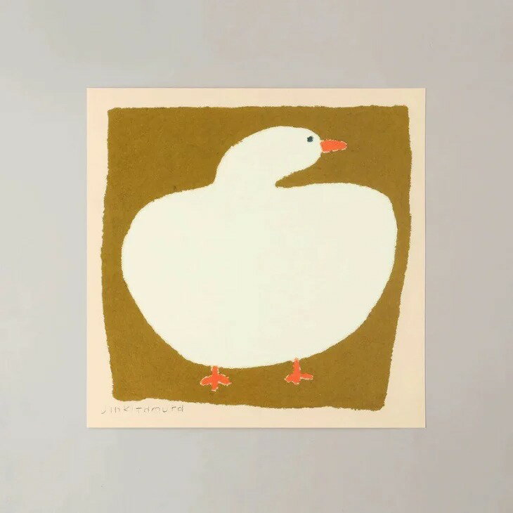 a good view | 秋 (あき) | 30x30cm 北欧 アートポスター あひる アヒル かわいい おしゃれ リビング 北村人