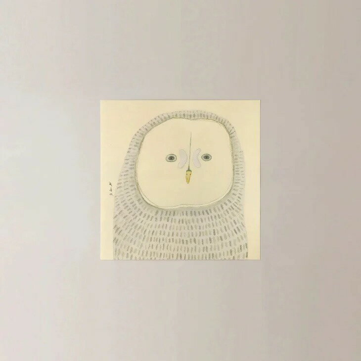 a good view | フクロウ | 20x20cm 北欧 アートポスター ふくろう おしゃれ リビング ado 渡辺真希子