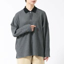 【SALE セール】TUTIE. (ツチエ) | コットンワッフルポロ衿プルオーバー (charcoal) | トップス プルオーバー お洒落