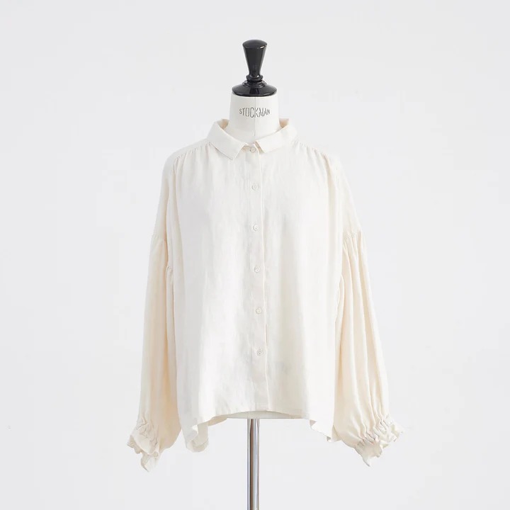 ��ǯ�ۤ�������ʡ�ޥ������HEAVENLY (�إ֥�꡼) | 9��9 HEAVY LINEN GATHER BLOUSE (natural) | �ȥåץ� ��...