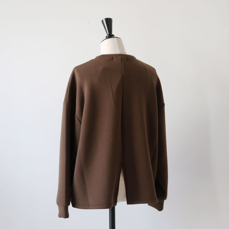【SALE セール】NARU (ナル) | ミリオラメントダブルエアー スリットPO (brown / light beige) | トップス シンプル お洒落