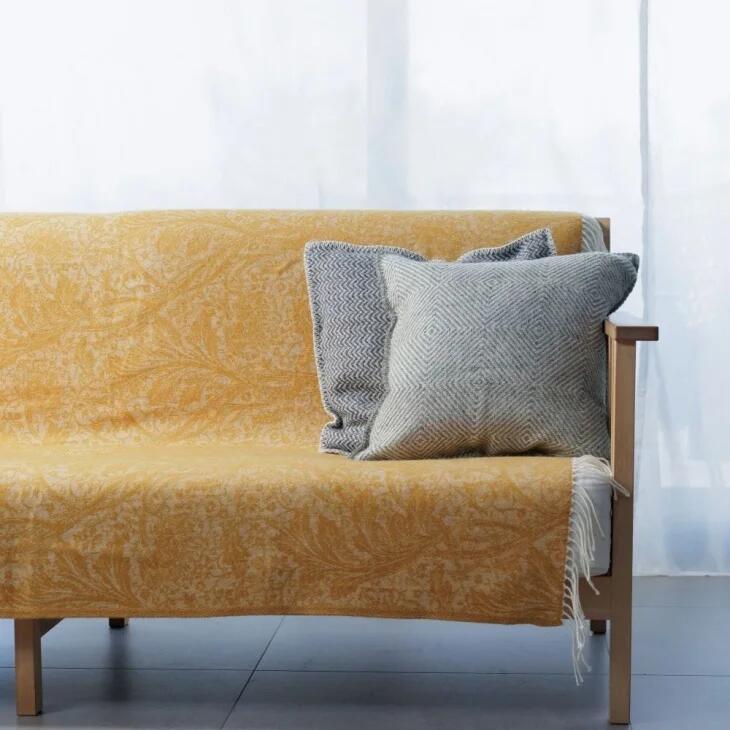 【SALE セール】KLIPPAN (クリッパン) | アルカディア (マスタード) | ウール スロー (130x180cm) William Morris ウィリアム・モリス