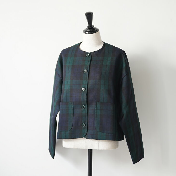 LILOU+LILY(リルアンドリリー) | CRISPY WOOL JACKET (blackwatch) | アウター お洒落 シンプル