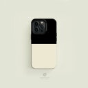CASE-FACE | Bicoloured Black & Cream MagSafe iPhoneケース (iPhone 16/16 pro/16 pro max/15) アイフォン アイフォンケース カバー シンプル おしゃれ 耐衝撃 マグセーフ対応 スマホケース ワイヤレス充電対応 北欧デザイン ミニマリスト