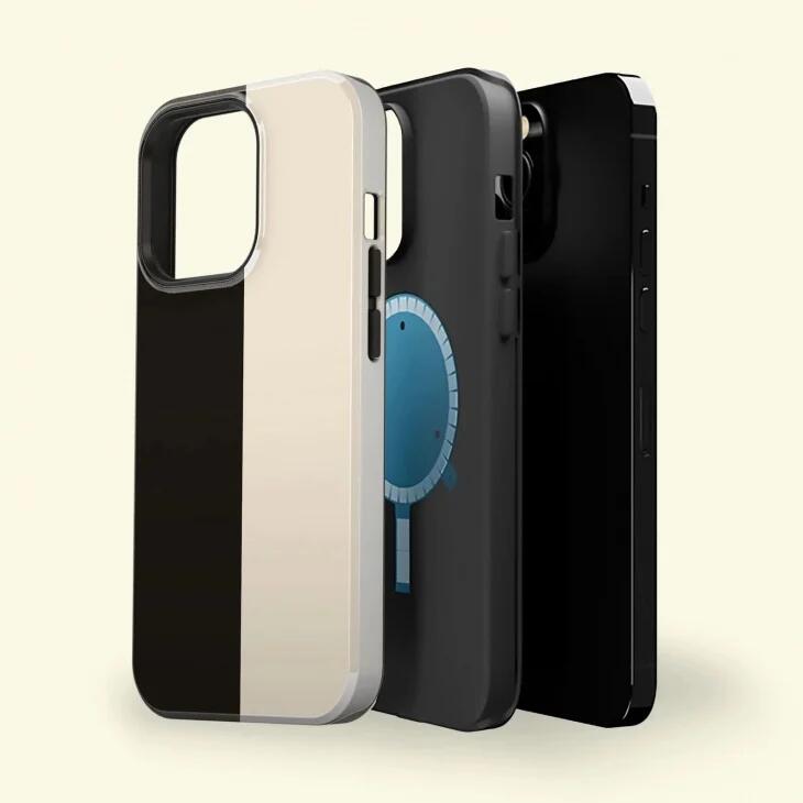CASE-FACE | Bicoloured Black & Cream MagSafe iPhoneケース (iPhone 16/16 pro/1...
