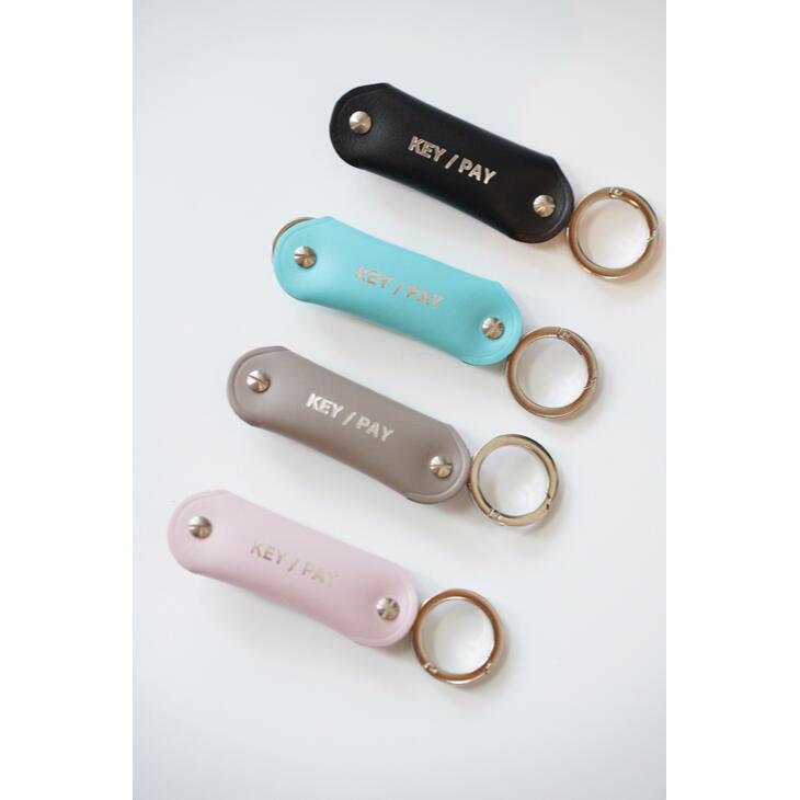 樂天商城 - 【再入荷】1/2 HALF | KEY/PAY (black/mocha/pink/sax) | レザーキーホルダー 小銭入れ付き