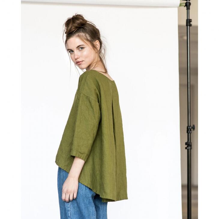 ��ǯ�ۤ�������ʡ�ޥ������not PERFECT LINEN | Linen top LEAF (moss green) size M | �ȥåץ� �� ��ͥ�...