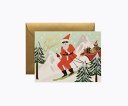 RIFLE PAPER CO. | スキーサンタ (GCX077) | クリスマス グリーティングカード 箔押し