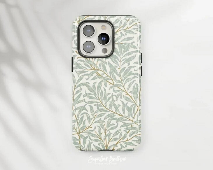 SUGARLOAF GRAPHICS | VINTAGE LEAF | MagSafe iPhoneケース (iPhone 16/16 pro/16 pro max/15) アイフォン アイフォンケース カバー シンプル おしゃれ 耐衝撃 マグセーフ対応 スマホケース ワイヤレス充電対応 北欧デザイン ミニマリスト