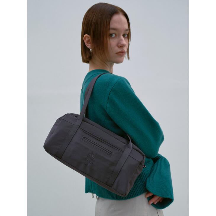 【年越し・新春福袋セール】ACOC (アコック) | Lip Small Boston Bag (charcoal) | クロスバッグ ショルダーバッグ 韓国