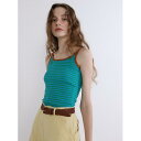 GREEN BUTTER (グリーン バター) | Wrinkle Double Inner Sleeveless (blue brown) | トップス ボー...